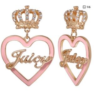 Juicy Couture Pink and Gold Heart Earrings